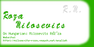 roza milosevits business card